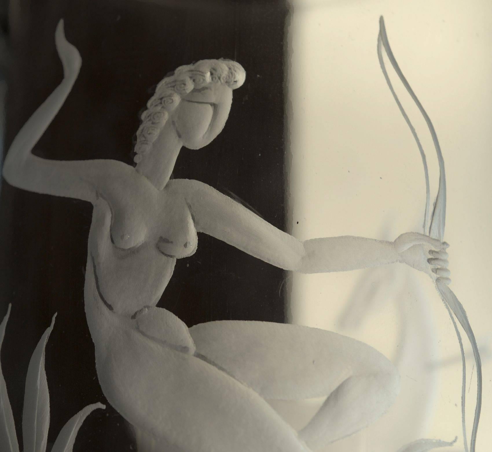 Art Deco Balsamo Stella Trittico, Franz Pelzel Salir, Artemis Siren Melpomene, circa 1929