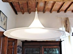 Lino Tagliapietra, Effetre, Suspension, Opaline with Filigrana Incalmo, 1980s