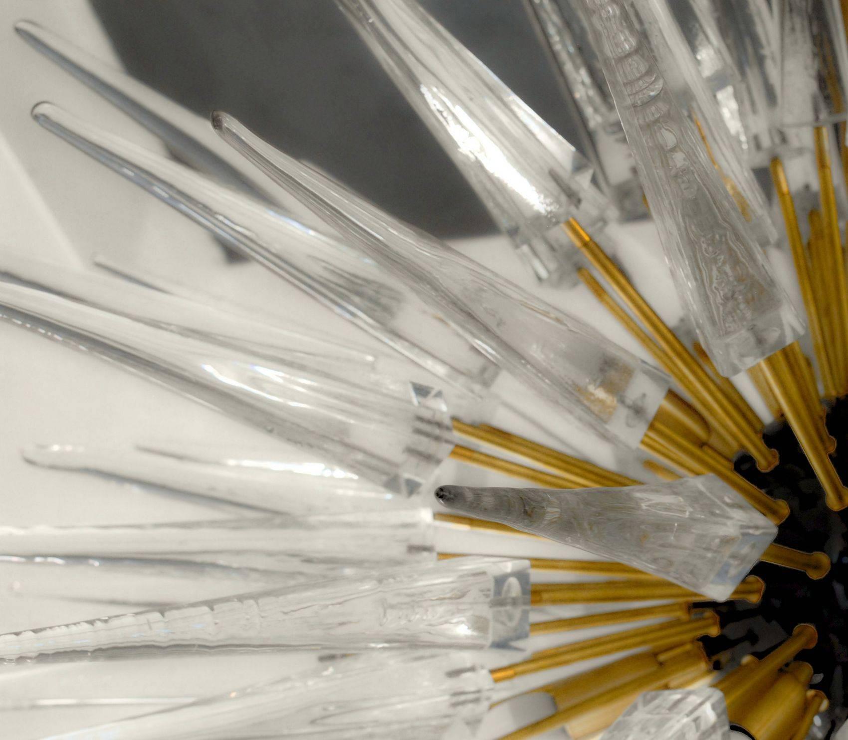 Murano Glass Midcentury “Sputnik” Spike Chandelier, Prismatic Elements, Alberto Donà Furnace