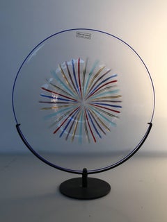 Lino Tagliapietra for Effetre International, Disc with Original Stand, 1990s