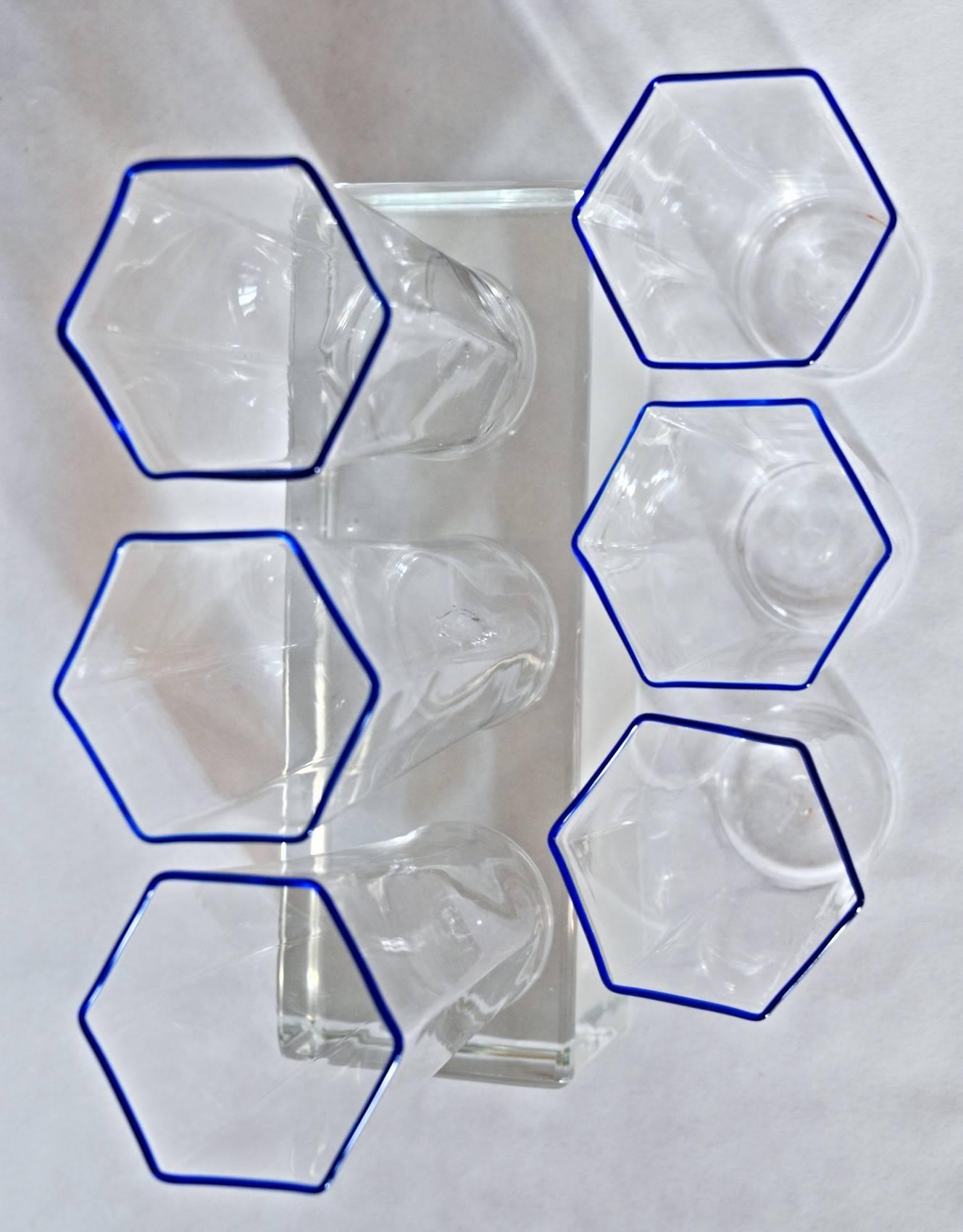 hexagon glasses drinking