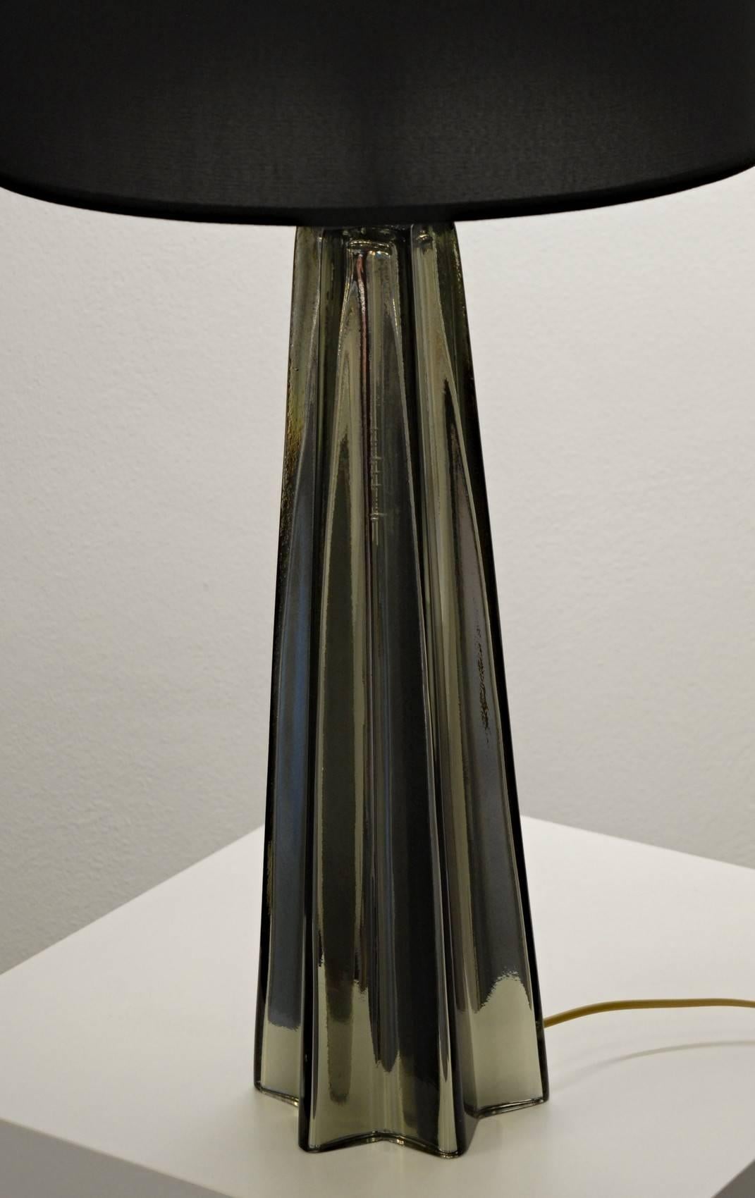 20th Century Alberto Donà Pair of Cone Star-Shaped Table Lamps, Murano Mercury Glass