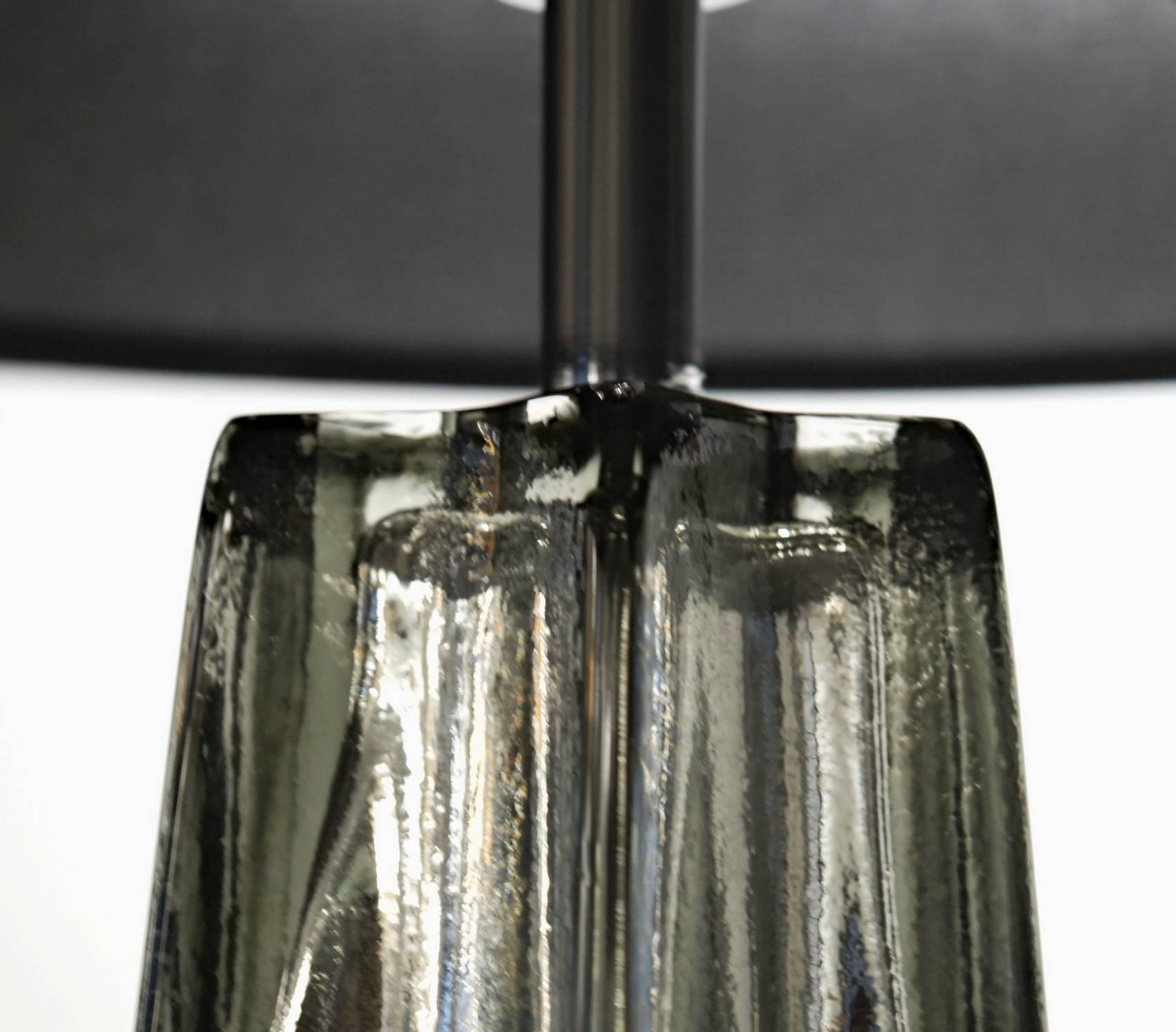 Alberto Donà Pair of Cone Star-Shaped Table Lamps, Murano Mercury Glass 1