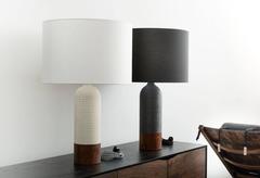 Handcrafted Magnum Lamp of Graphite Ash and Walnut