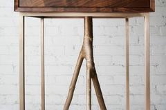 Woodsport Handcrafted Jewelry Cabinet of Figured Walnut and Cast Bronze