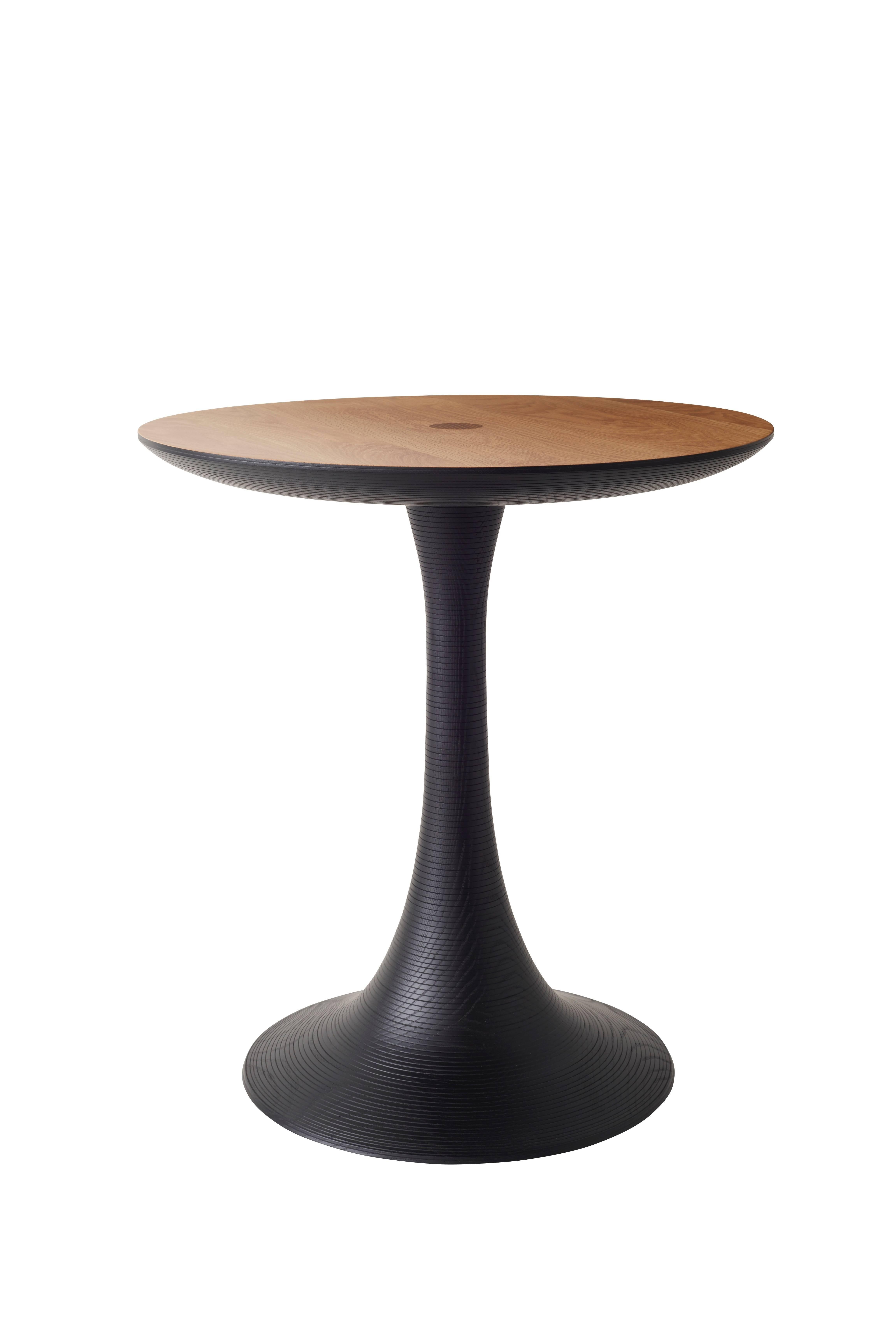 American Turn Up Table Modern Turned Hardwood Occasional Table for Living Room or Bedroom For Sale