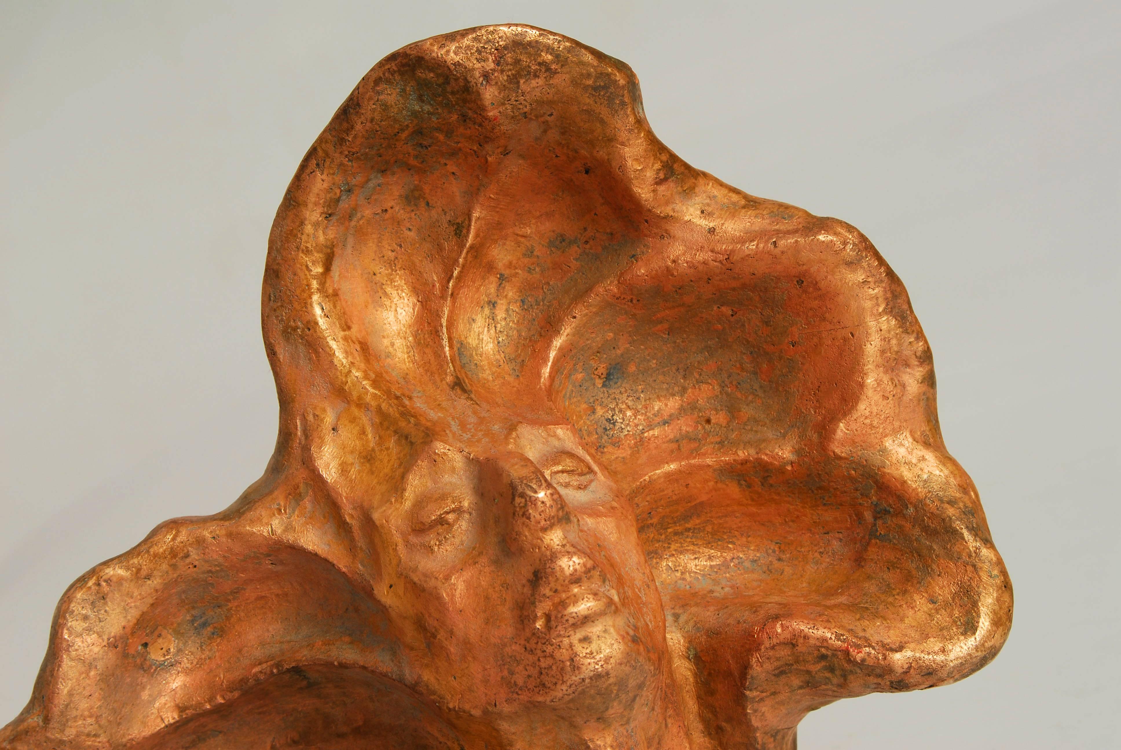 Bronze Women Head Sculpture by R.Kozlowski, 1960s In Excellent Condition For Sale In Prague, CZ