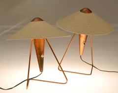 Mid-Century Copper Table Lamp by Helena Frantová, Set of Two