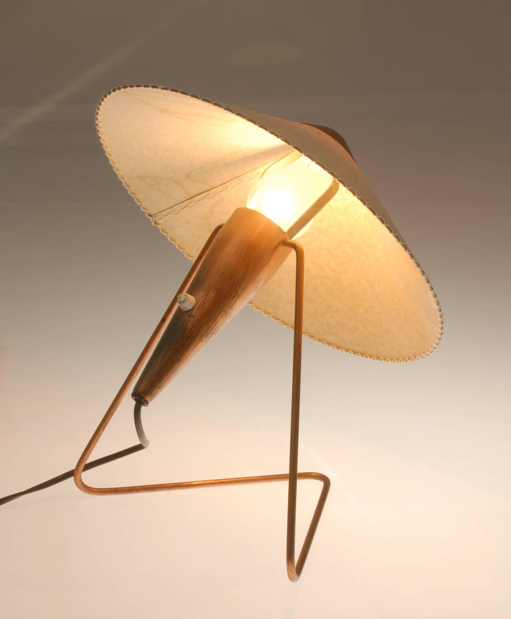 Mid-20th Century Mid-Century Copper Table Lamp by Helena Frantová, Set of Two For Sale