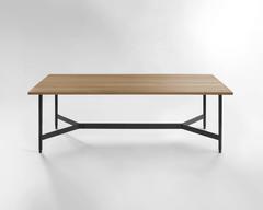 AT11, Solid Walnut & Blackened Steel Dining Table, Work Table, Desk