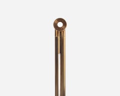 Thin Contemporary Dimmable LED Adjustable Short Desk Lamp in Satin Brass