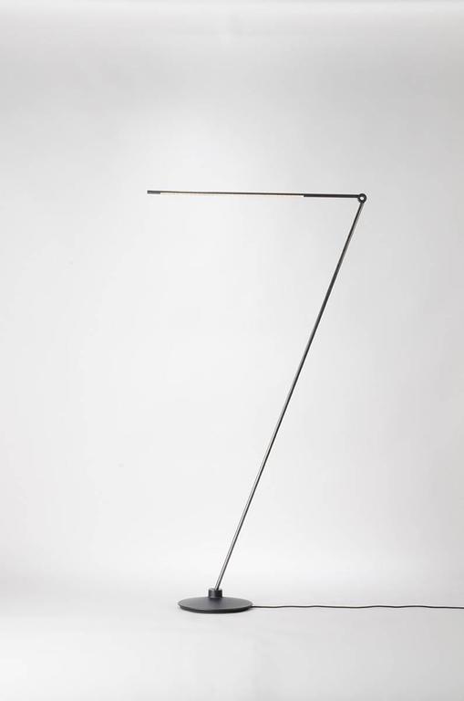 Thin Model F Contemporary 1/2 Brass Floor Led Lamp with Cast Iron Base