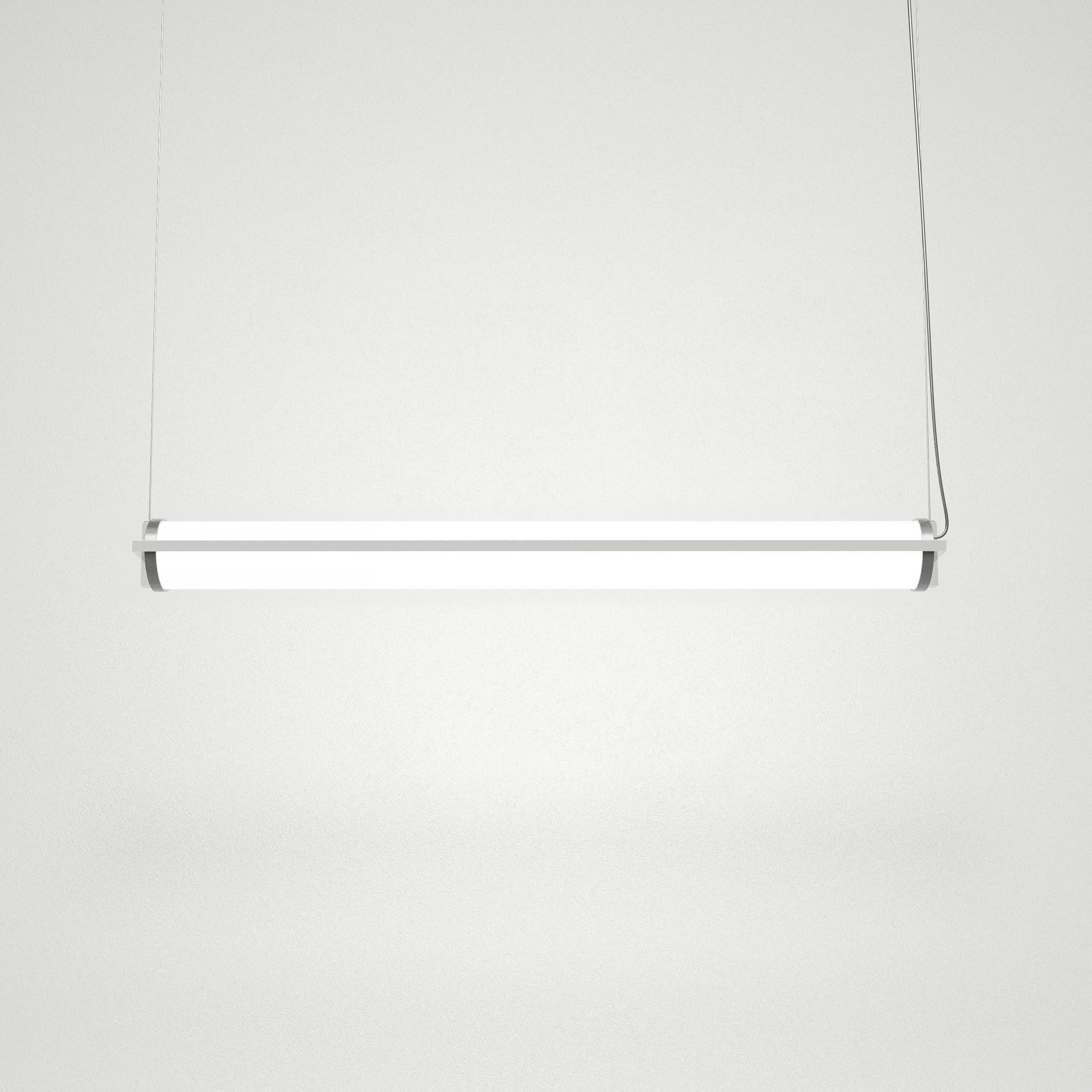 Frosted Metropolis Contemporary Modular Suspended LED Light Fixture in 36