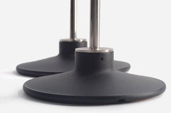 Thin Contemporary Dimmable LED Adjustable Short Desk Lamp in Satin Nickel