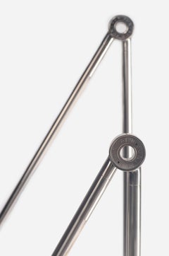 Thin Contemporary Dimmable LED Adjustable Tall Desk Lamp in Satin Nickel