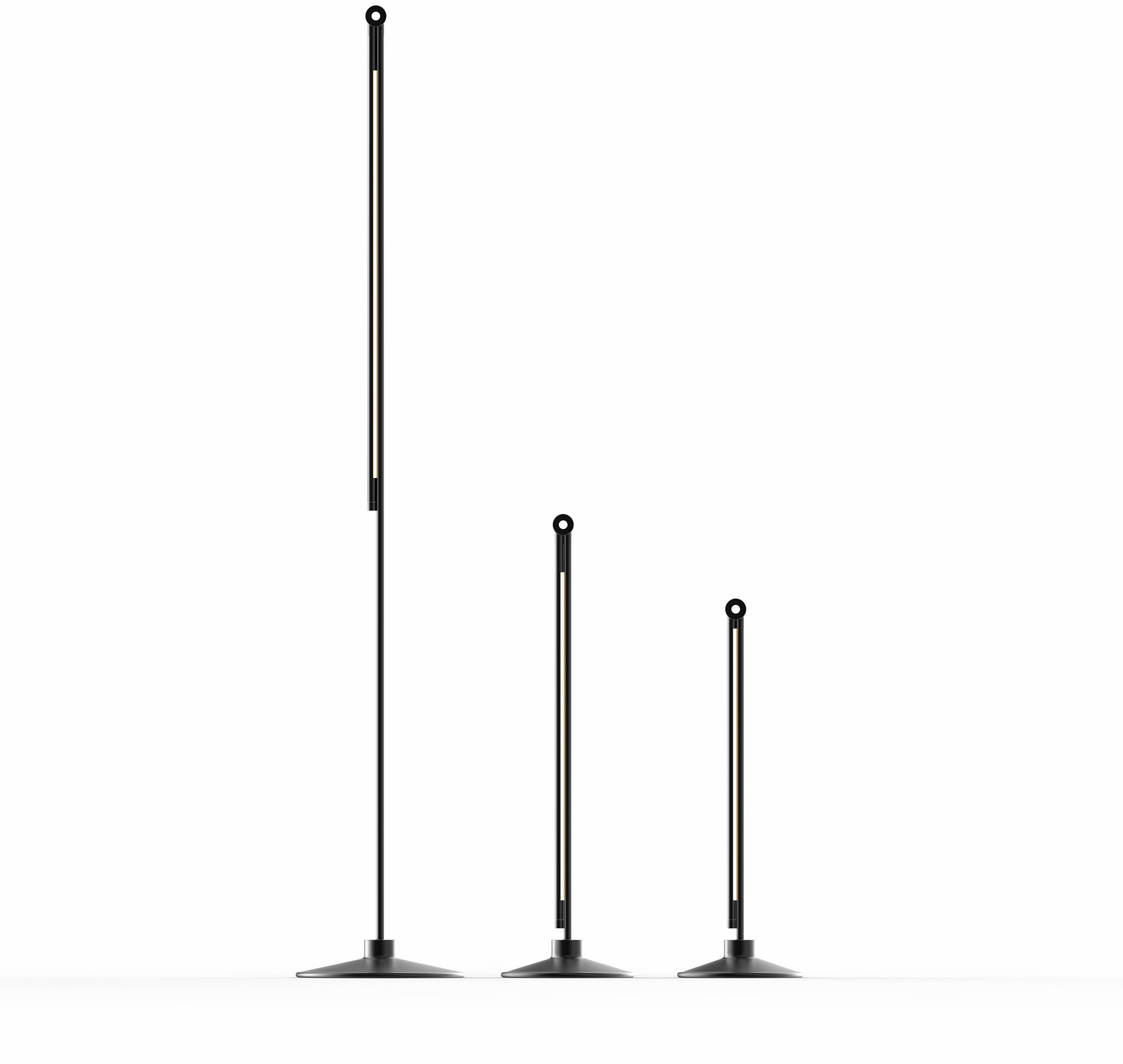 Modern Thin Contemporary Dimmable LED Adjustable Floor Lamp in Black Oxide For Sale