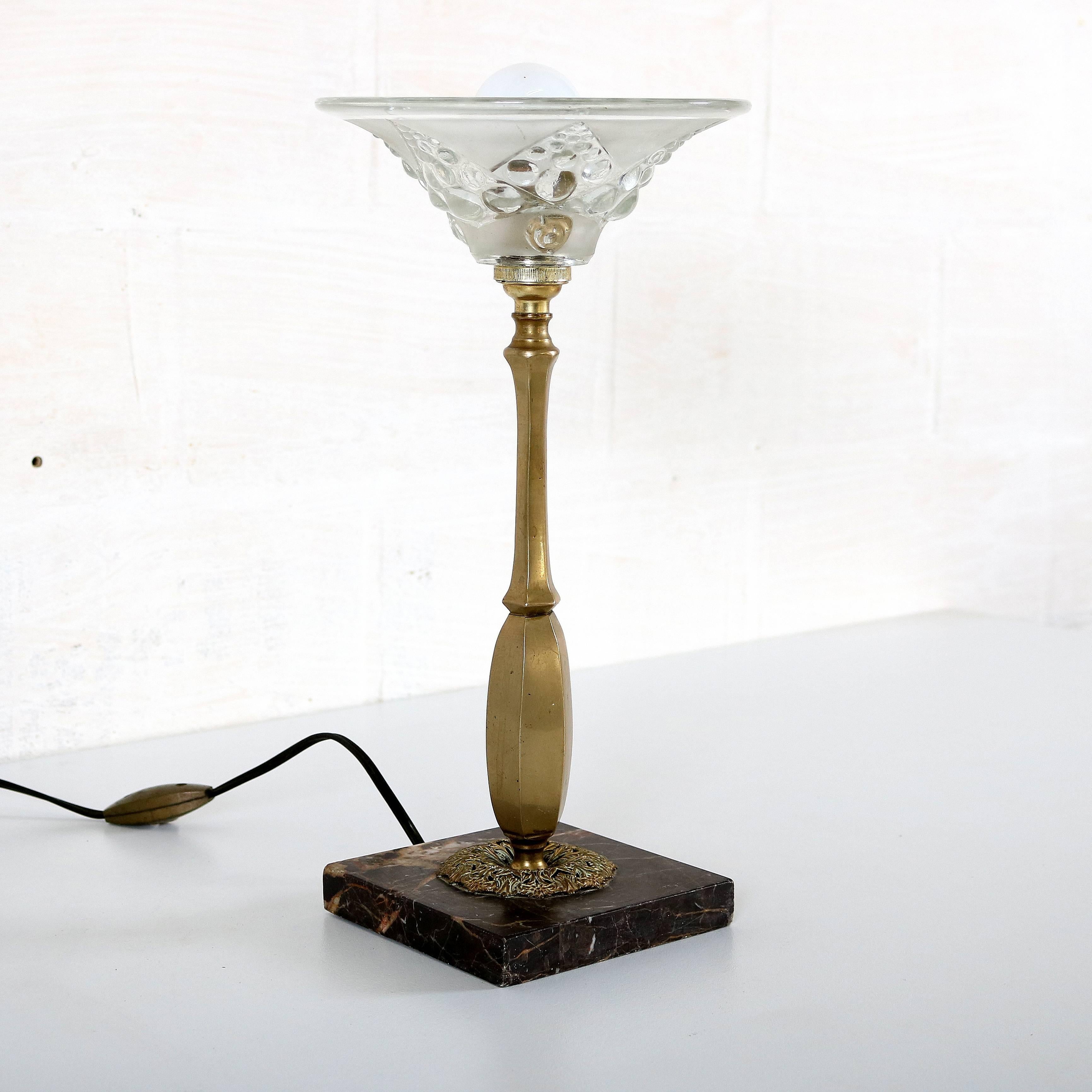 Early 20th Century Art Deco Copper Lamp, circa 1920 For Sale