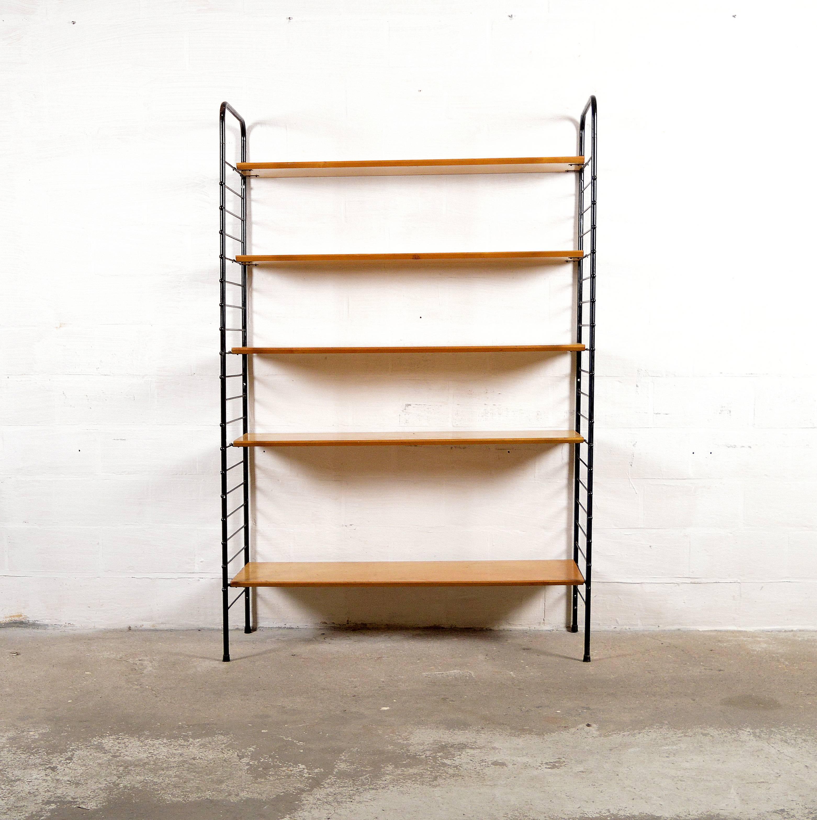 Mid-Century Modern Wall Unit with Five Shelves