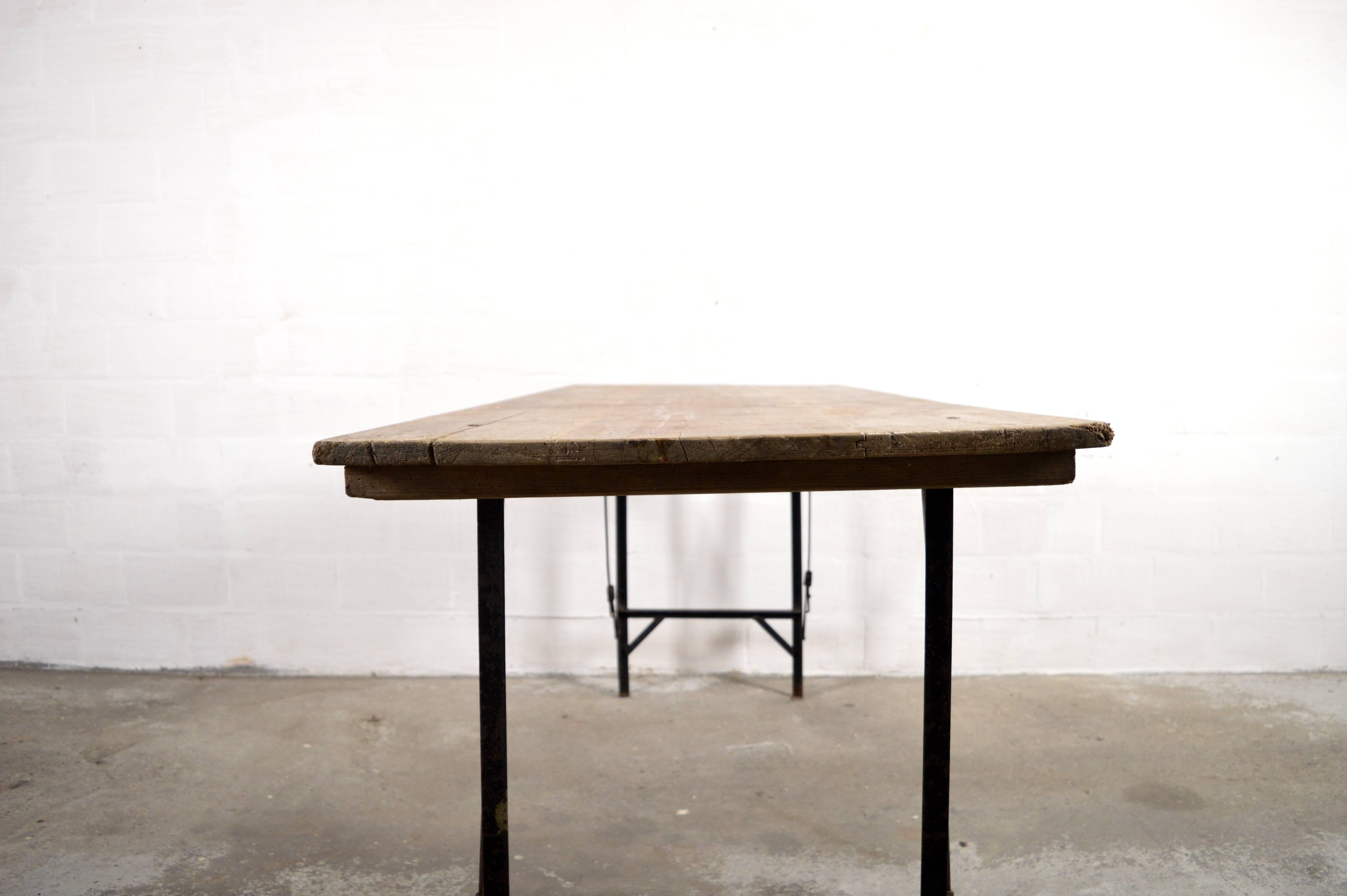 Mid-20th Century Industrial Folding Table
