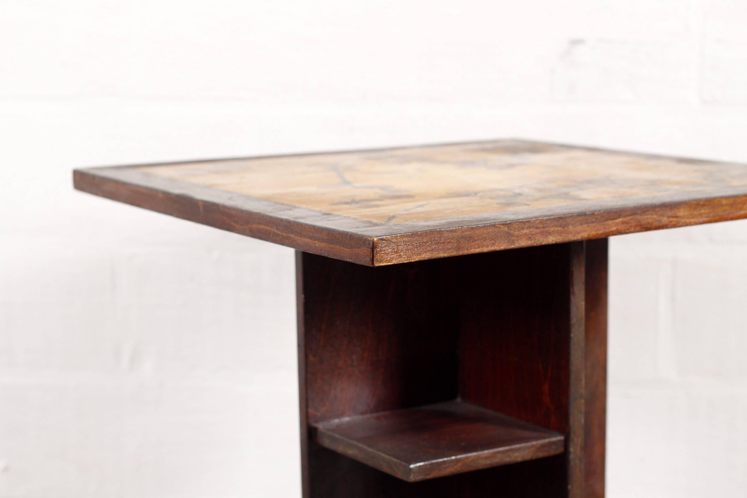 Wood Art Deco Side Table For Sale