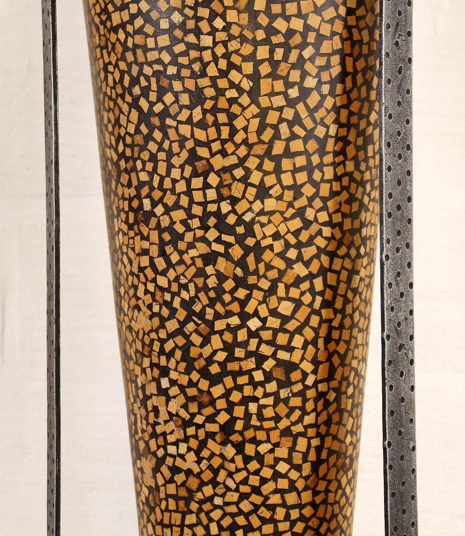 Iron Decorative Wooden Vase For Sale