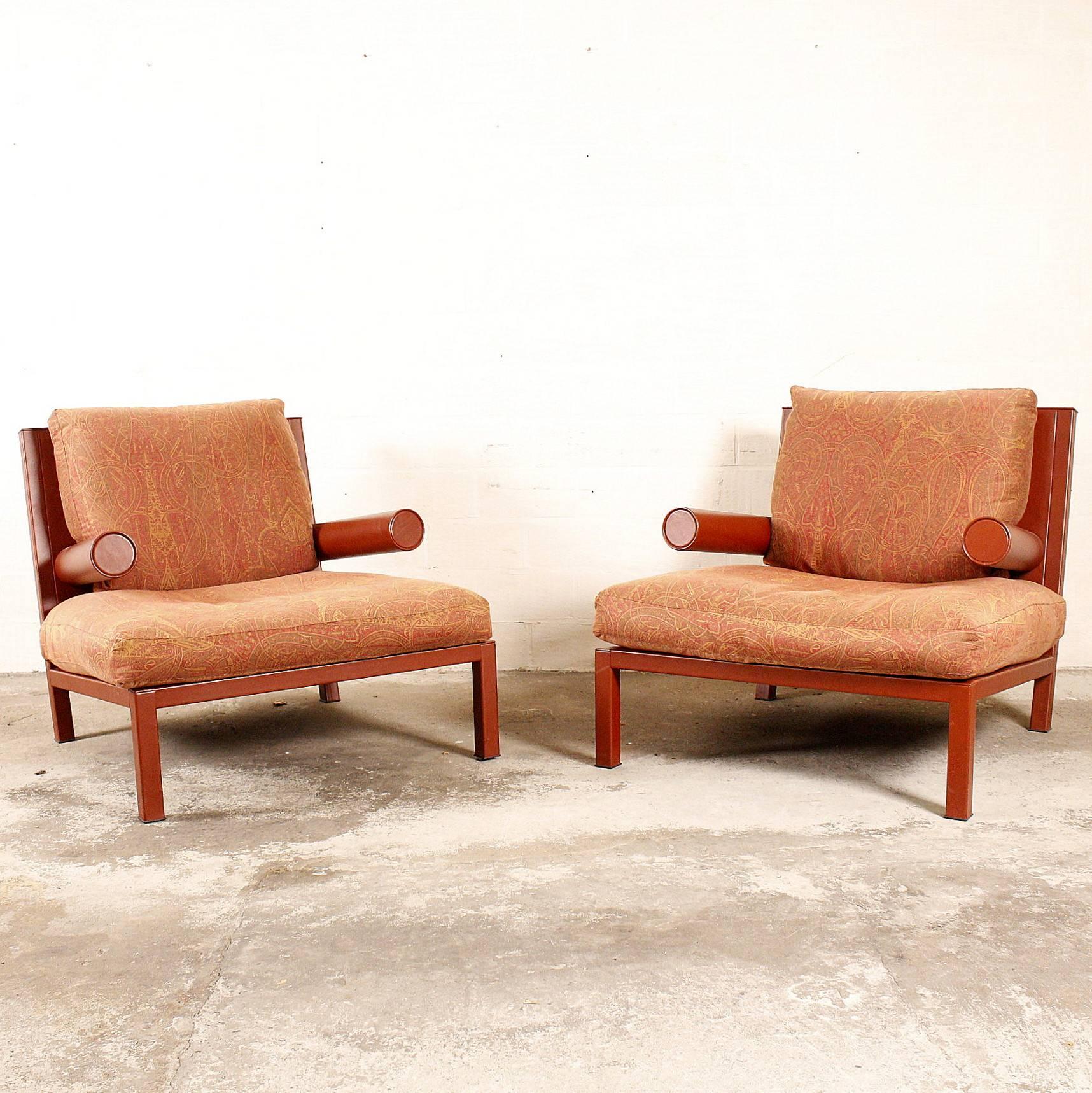 Mid-Century Modern Large Pair of Armchairs 'Baisity' by Antonio Citterio for B&B Italia For Sale