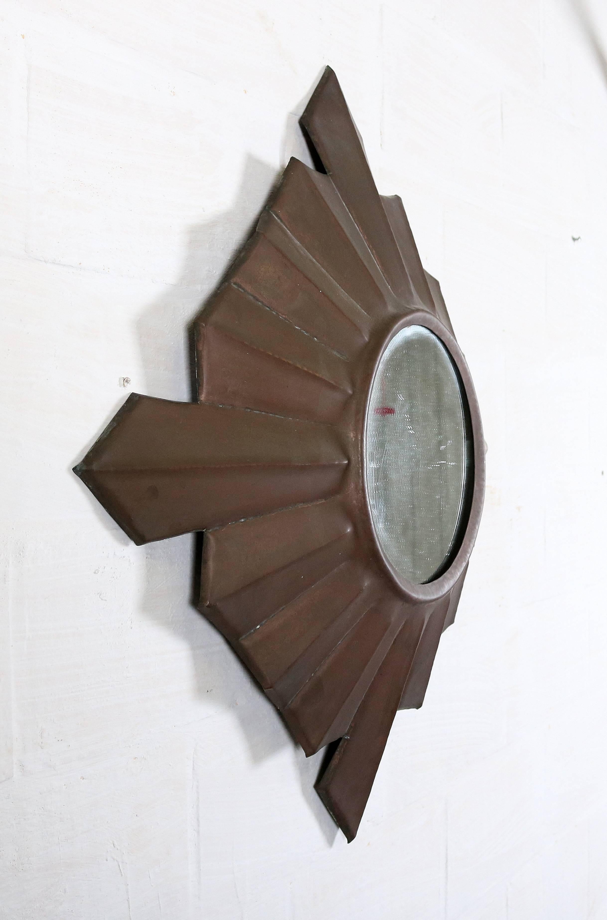 Mid-20th Century Art Deco Copper Mirror For Sale