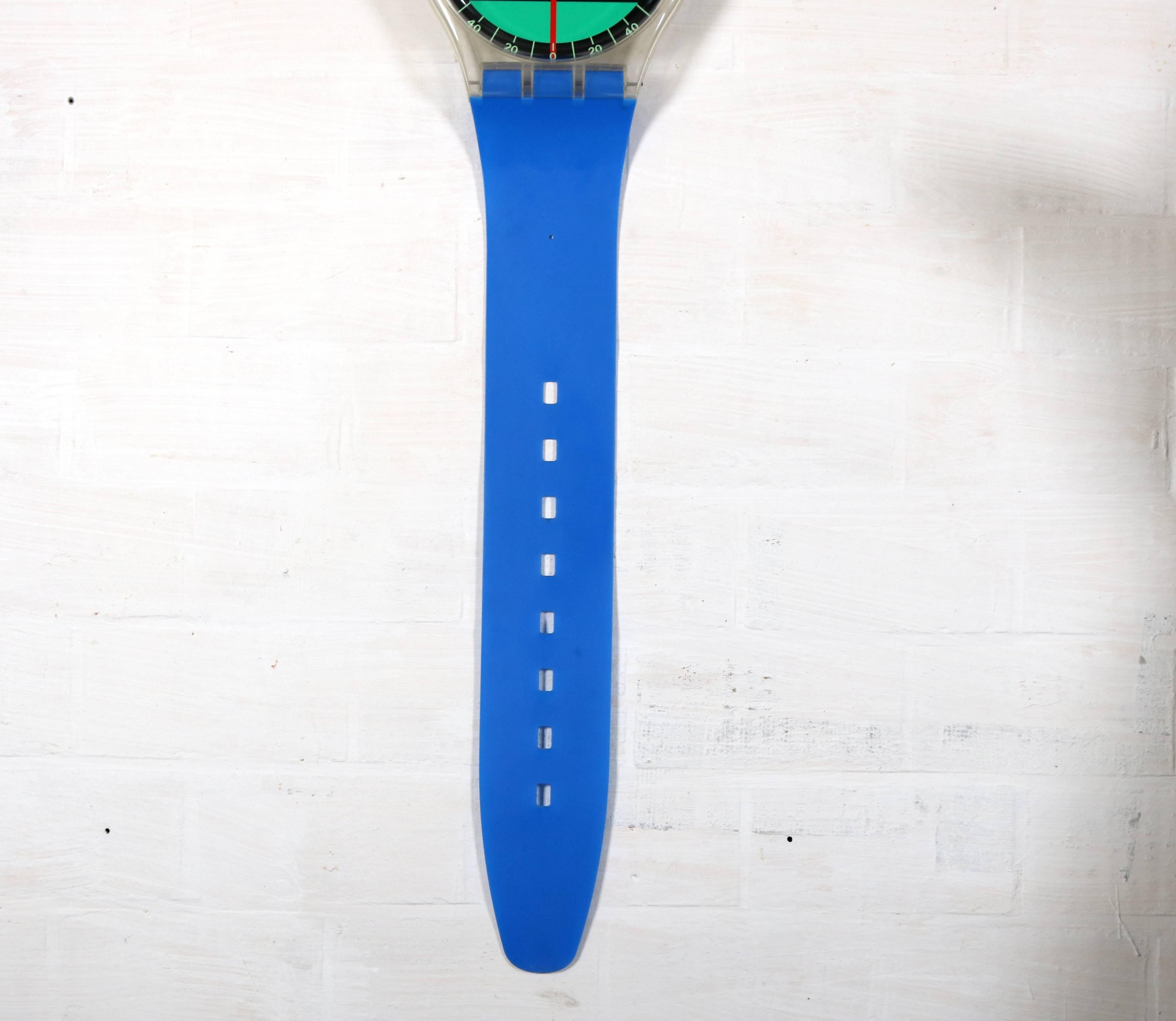 Mid-Century Modern Big Wall Clock by Swatch, 1987 For Sale