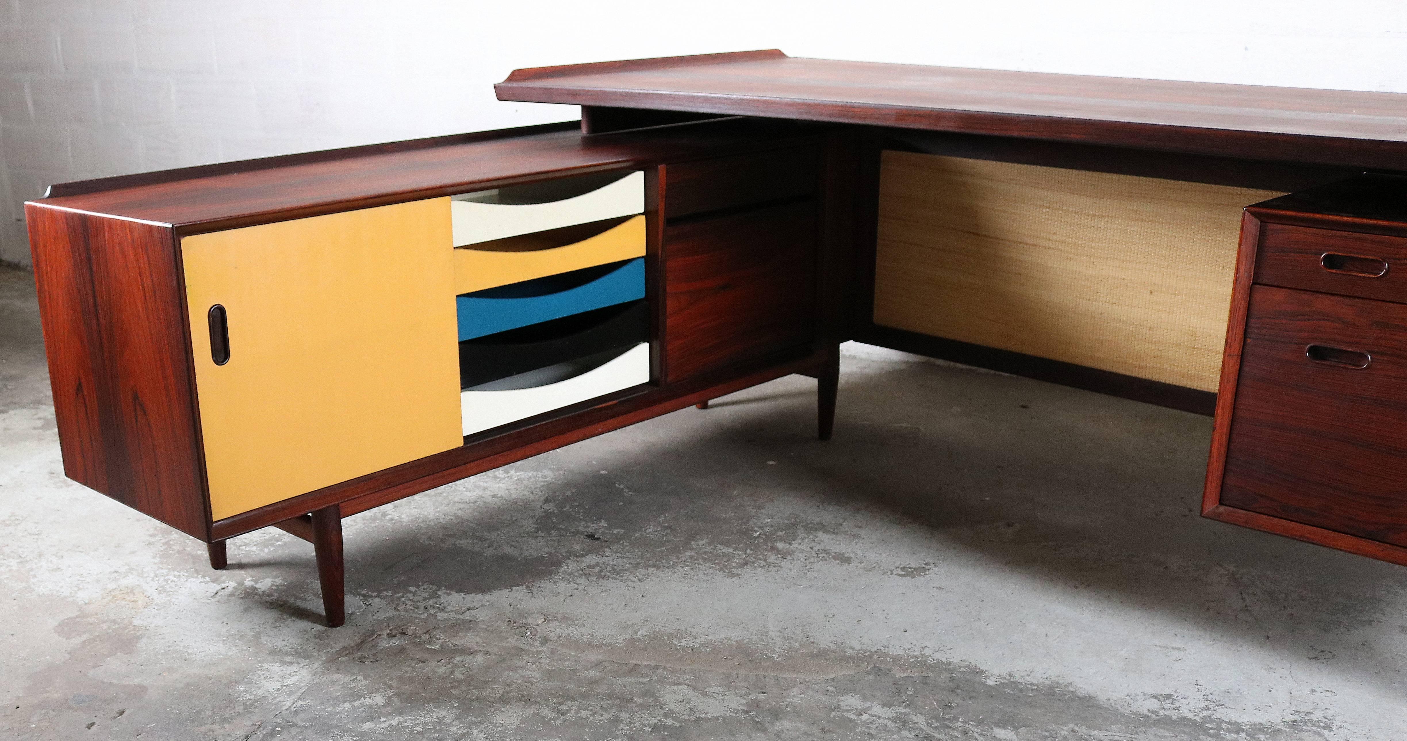 Mid-20th Century Exclusive Desk by Arne Vodder Seagrass Edition