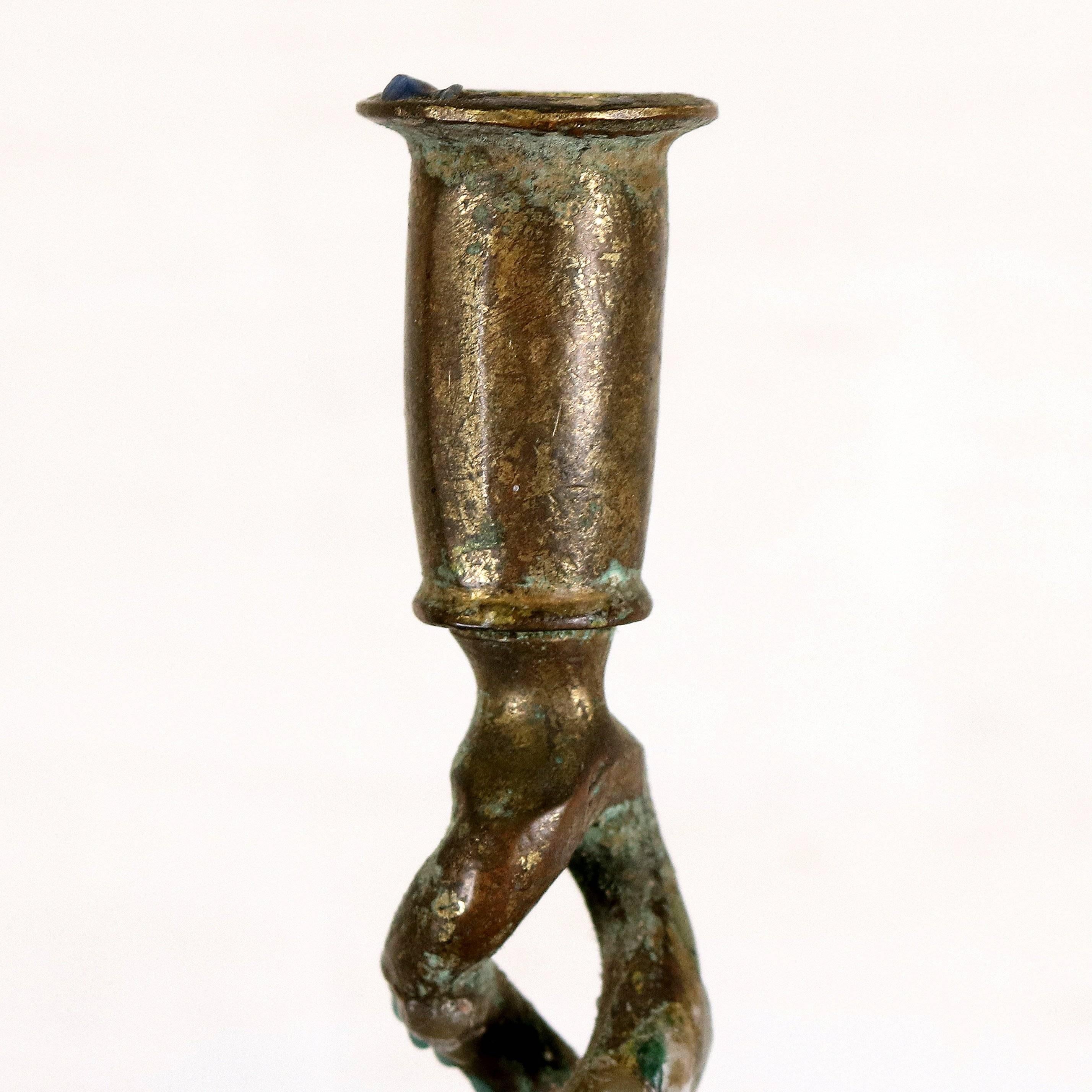 Belgian Antique Copper Candleholder For Sale
