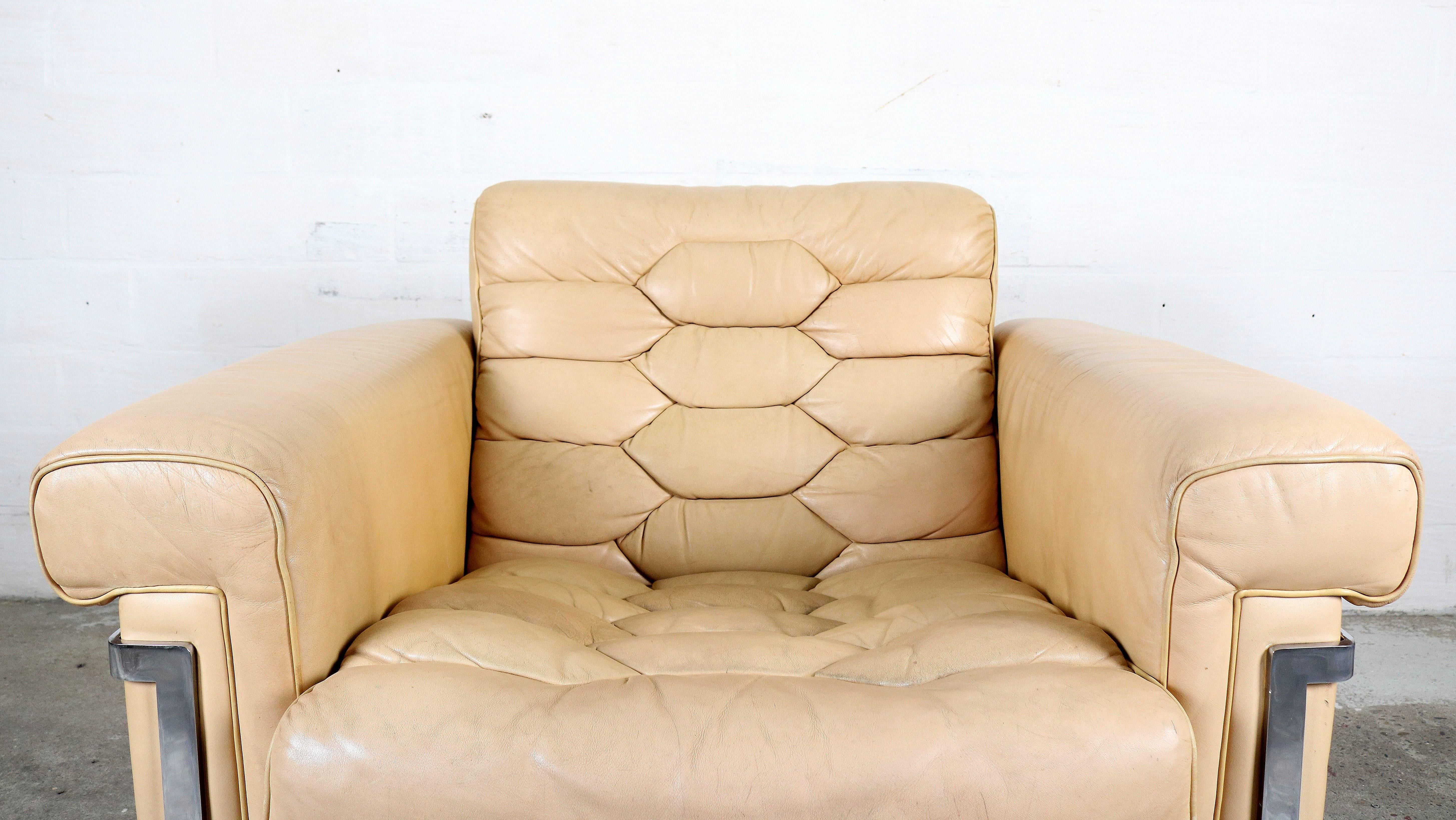 Leather Club Chair by Robert Haussmann for De Sede For Sale