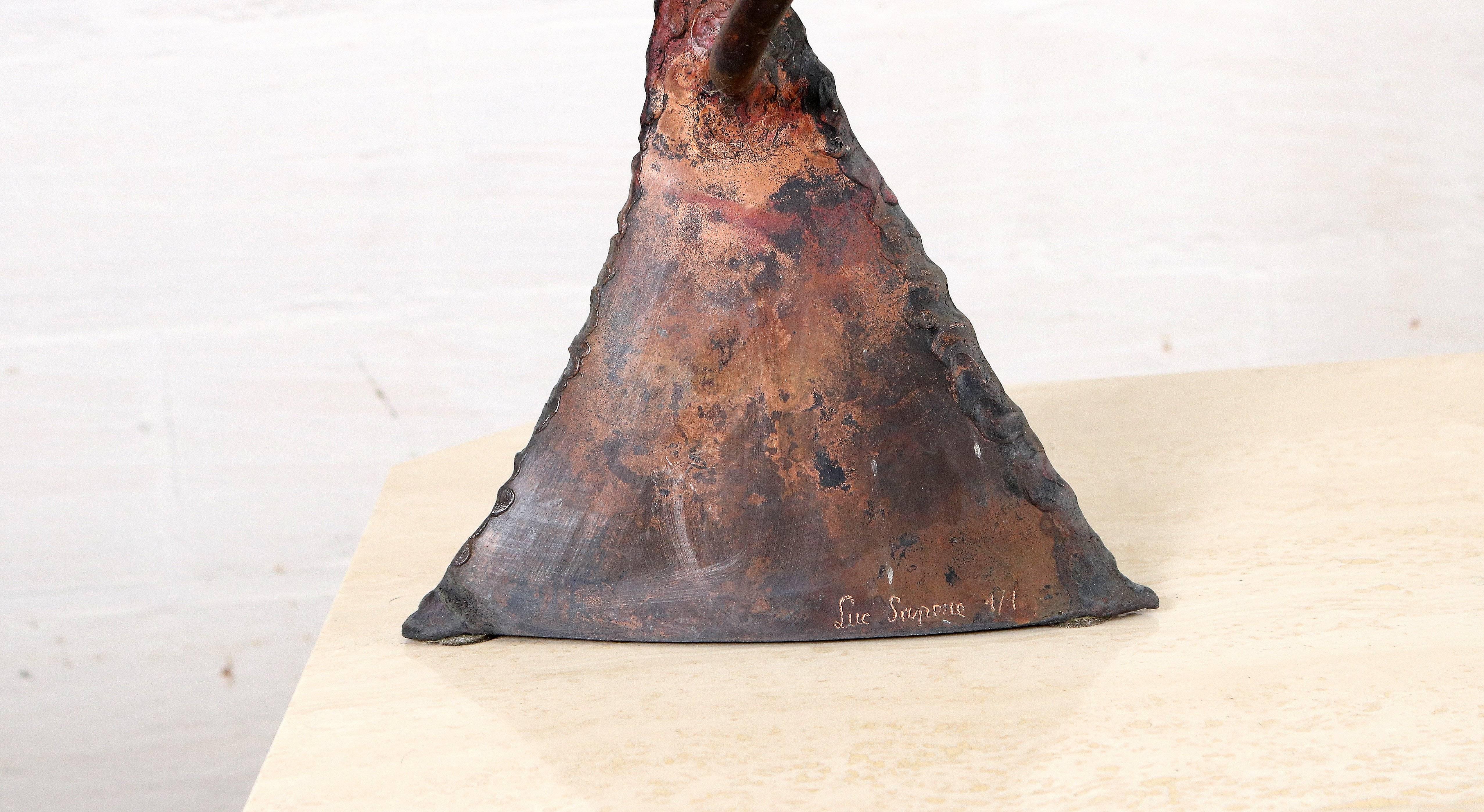 Late 20th Century Copper Sculpture by Luc Lapere For Sale