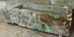Large Antique French Limestone Trough with Good Weathering and Patina
