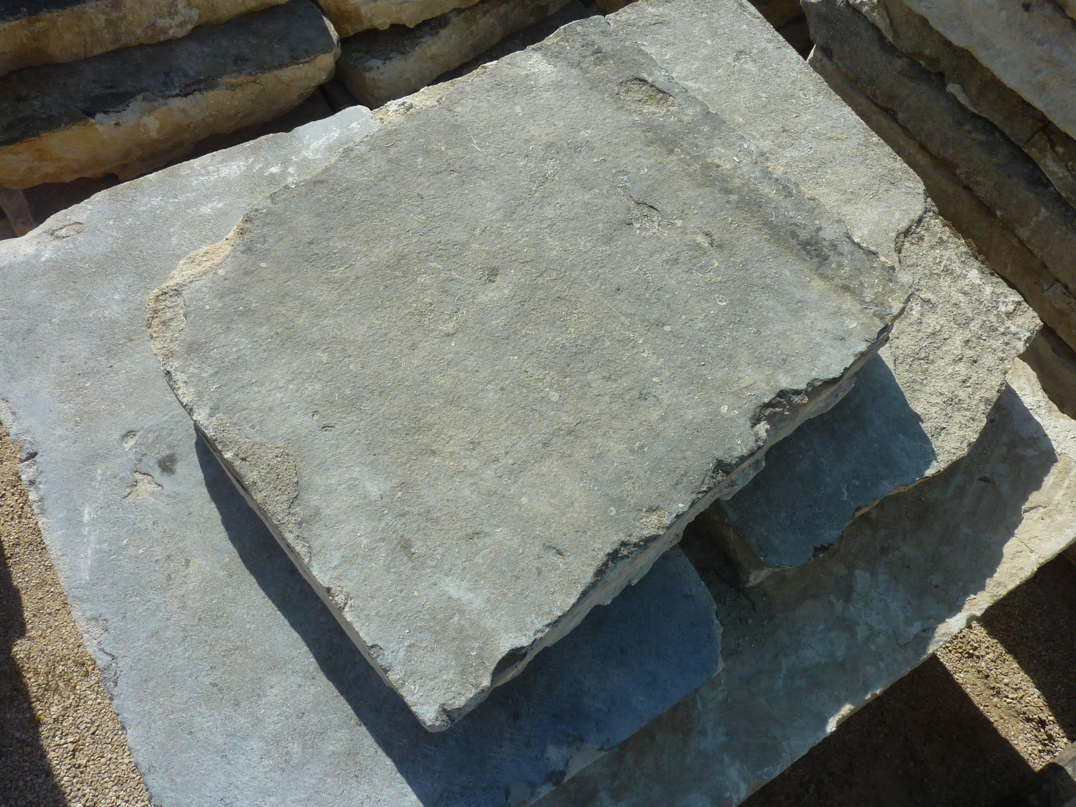 Hand-Carved Authentic 18th Century French Reclaimed Limestone Floors Bars De Beaucaire For Sale