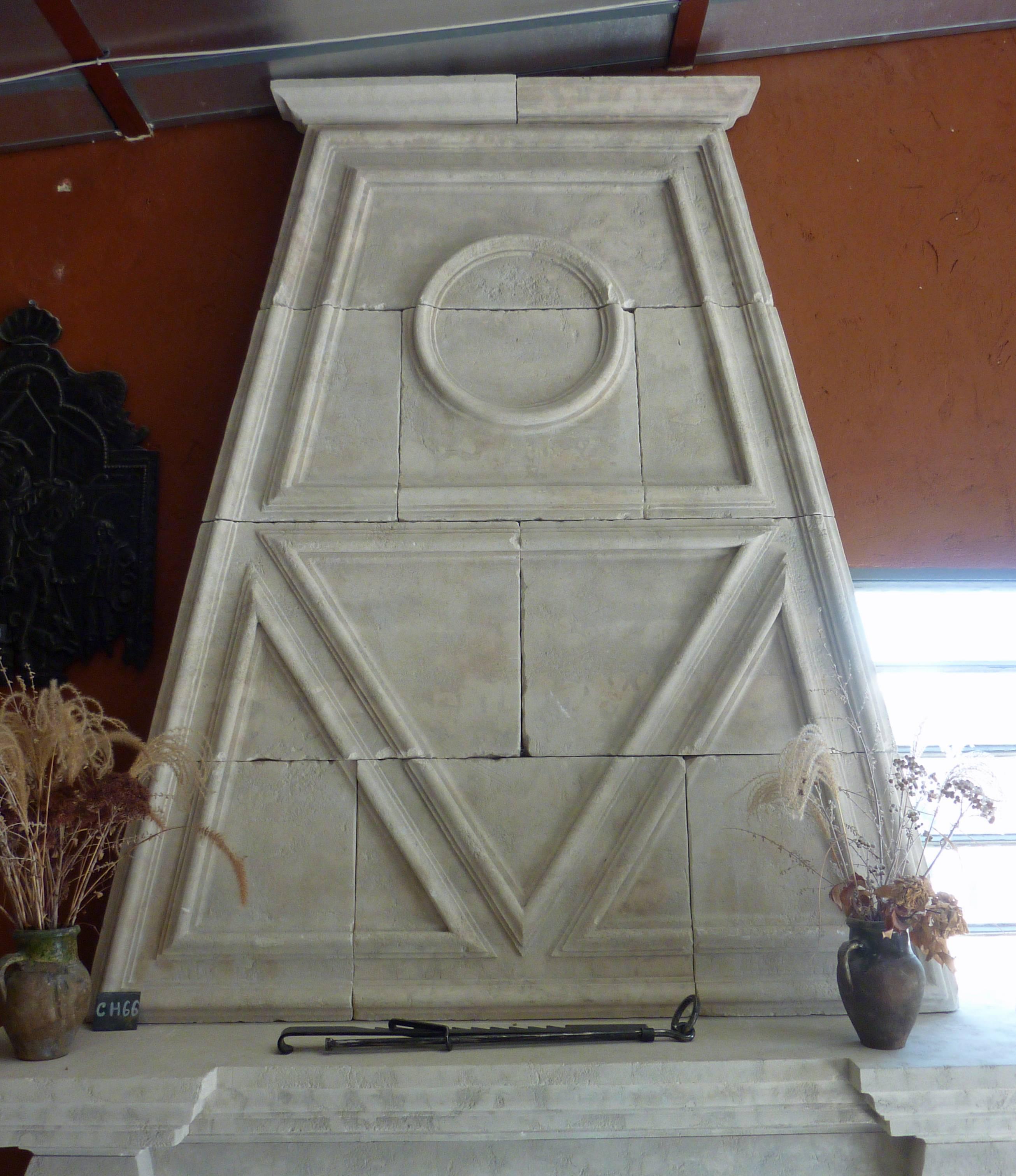 Superb Mantel with Trumeau of the Napoleon III Style Carved in French Limestone For Sale 3