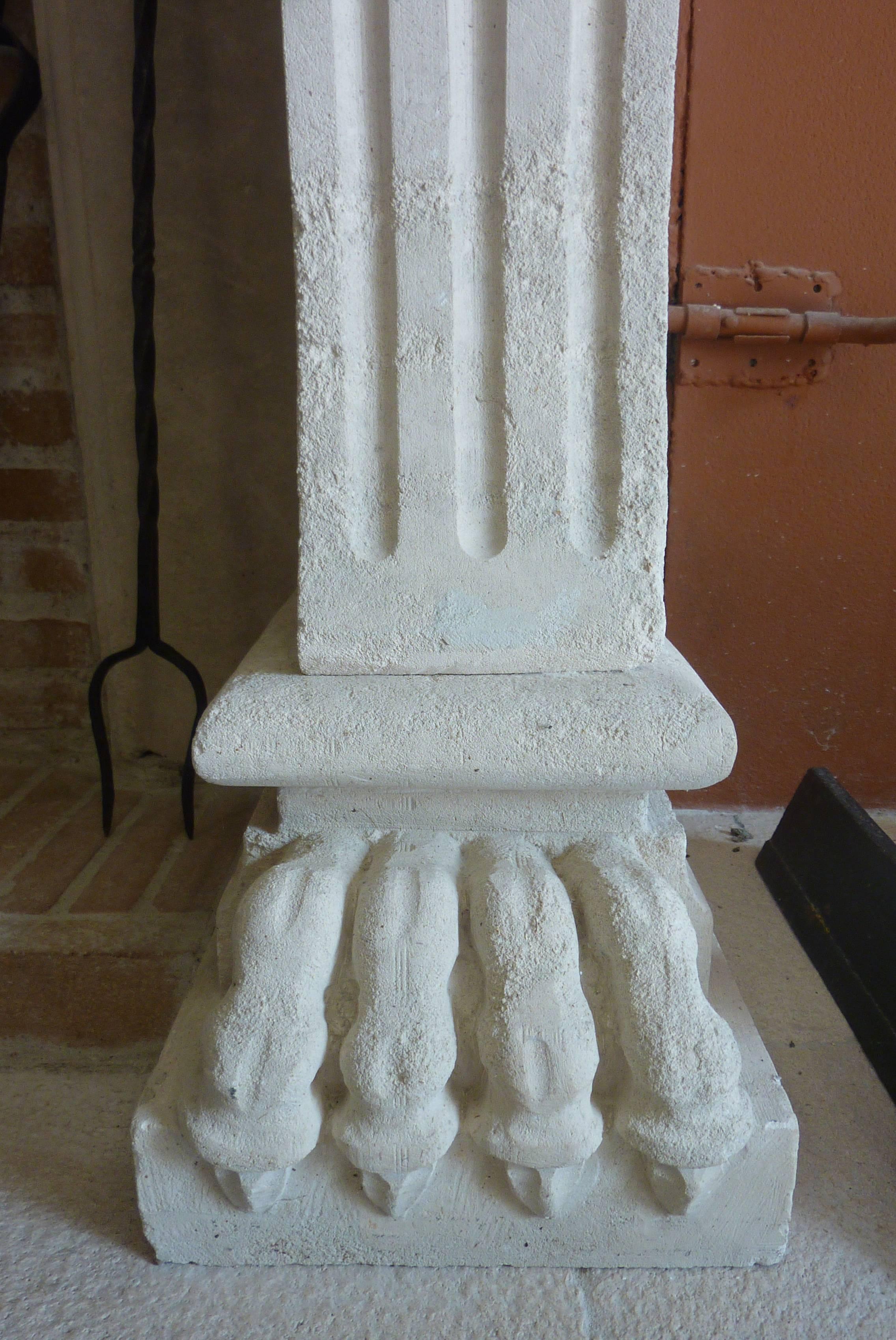 Superb Mantel with Trumeau of the Napoleon III Style Carved in French Limestone For Sale 2