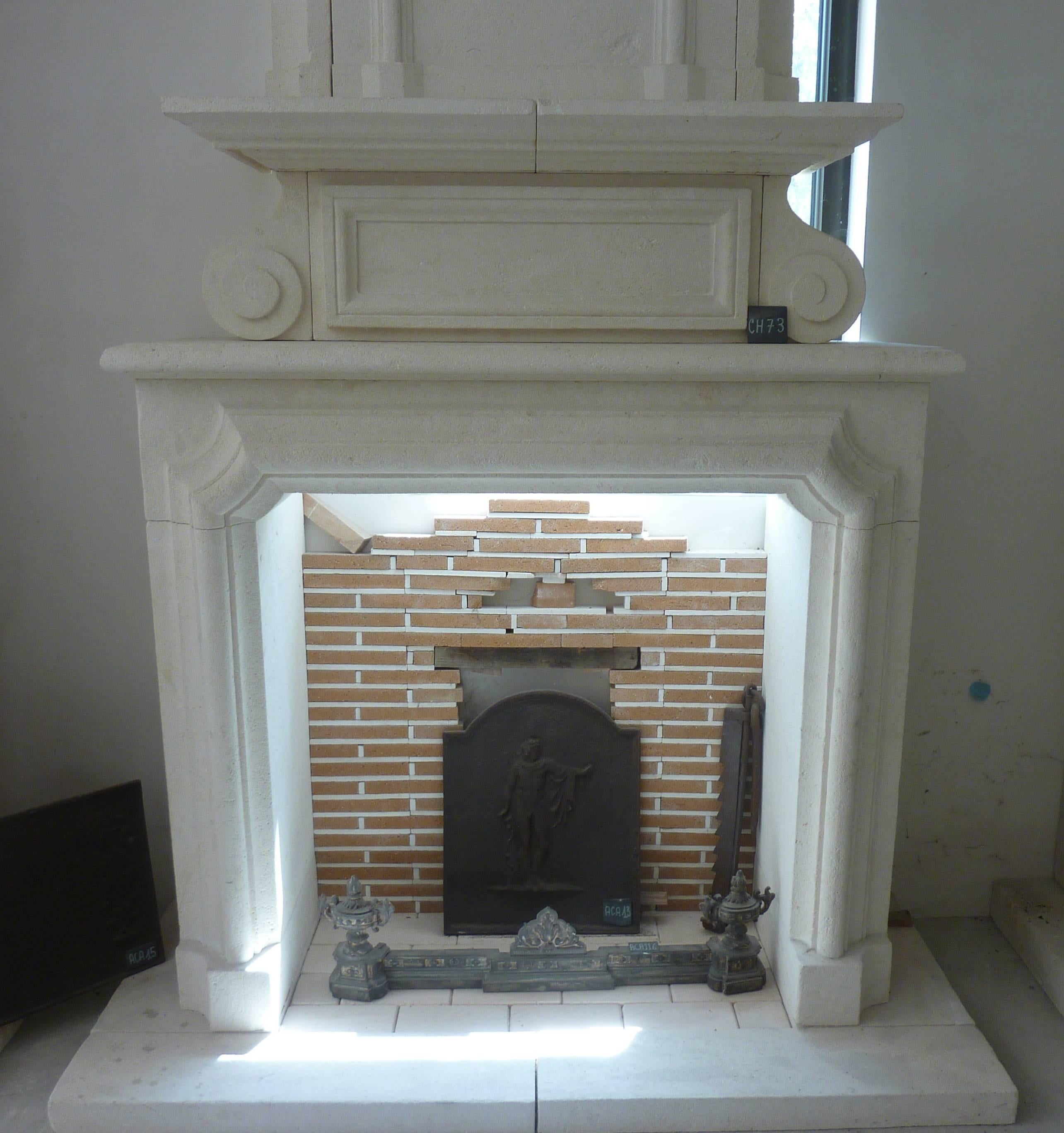 This stylish mantel is a re-issue of a Louis XIII fireplace, handmade in our workshops in the South of France and carved in the stone of Estaillades, a limestone extracted in our quarries in Provence.

This magnificent piece is a beautiful