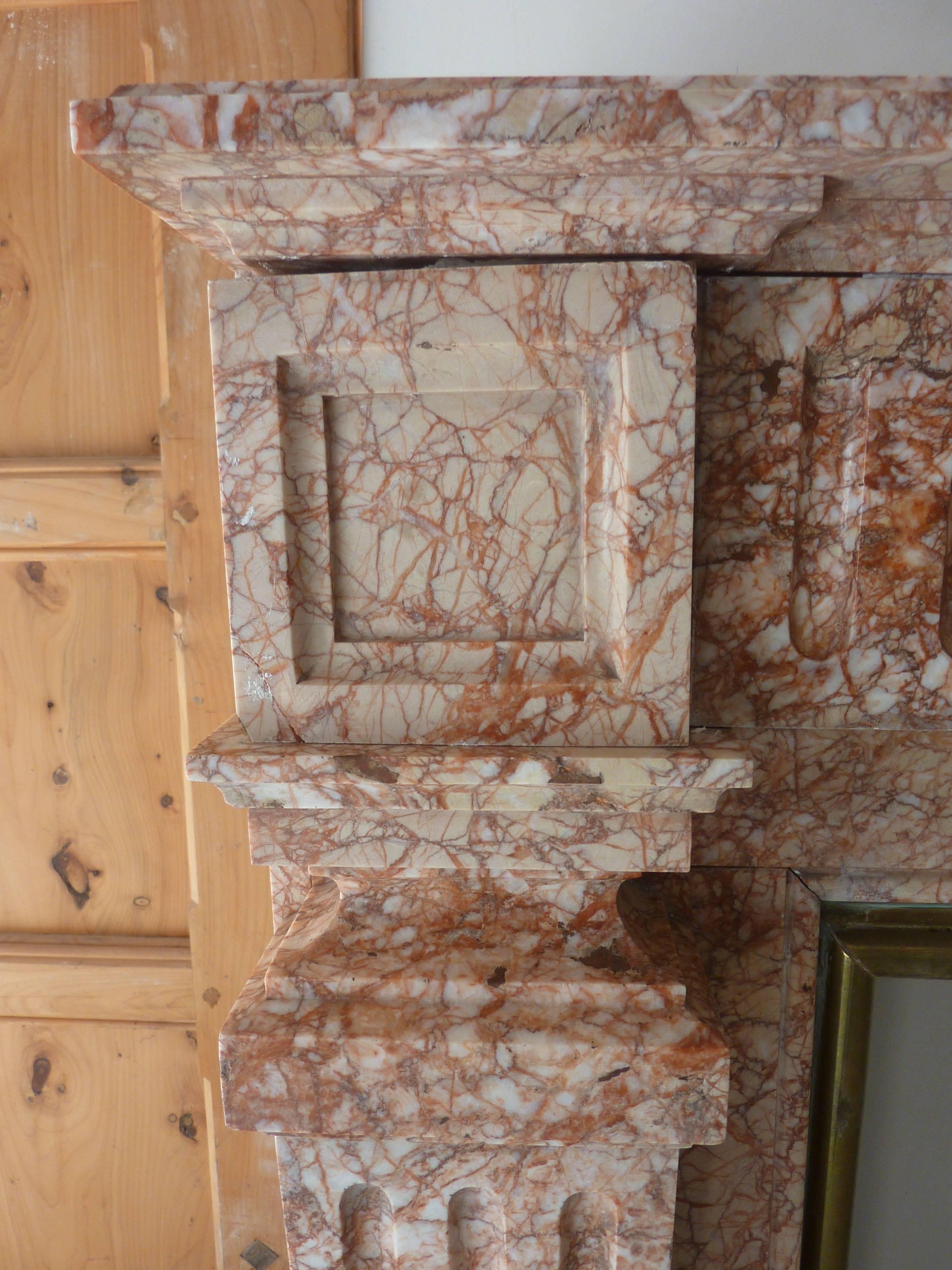Louis XVI Wonderful 19th Century Louis Xvi Style Mantle Made of Pyrenees Pink Marble For Sale