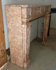 Wonderful 19th Century Louis Xvi Style Mantle Made of Pyrenees Pink Marble