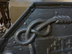 Rare French 17th Century Antique Cast-Iron Fireback