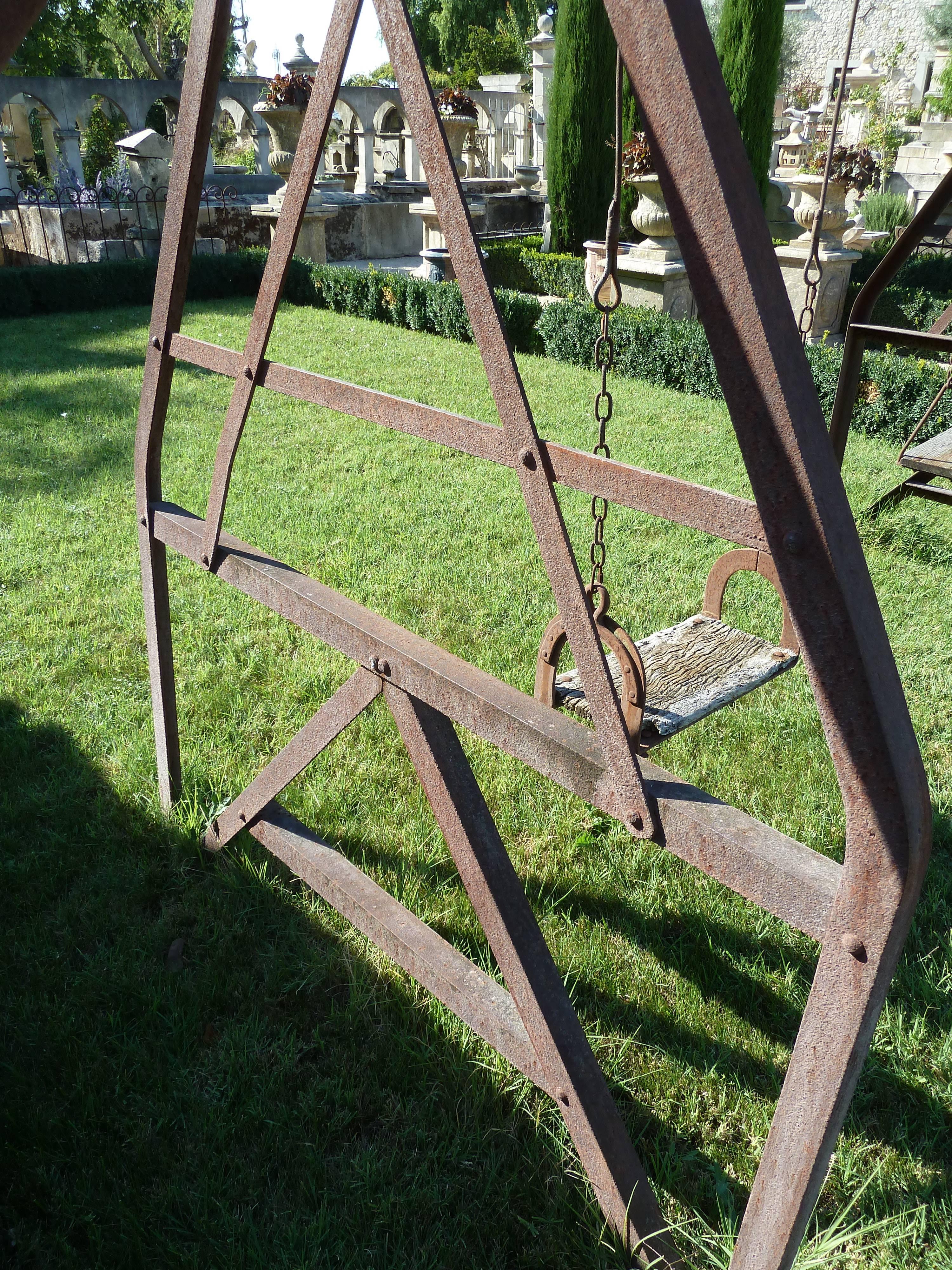 Rare Early 20th Century Wrought Iron Swing of Gustave Eiffel's School For Sale 2