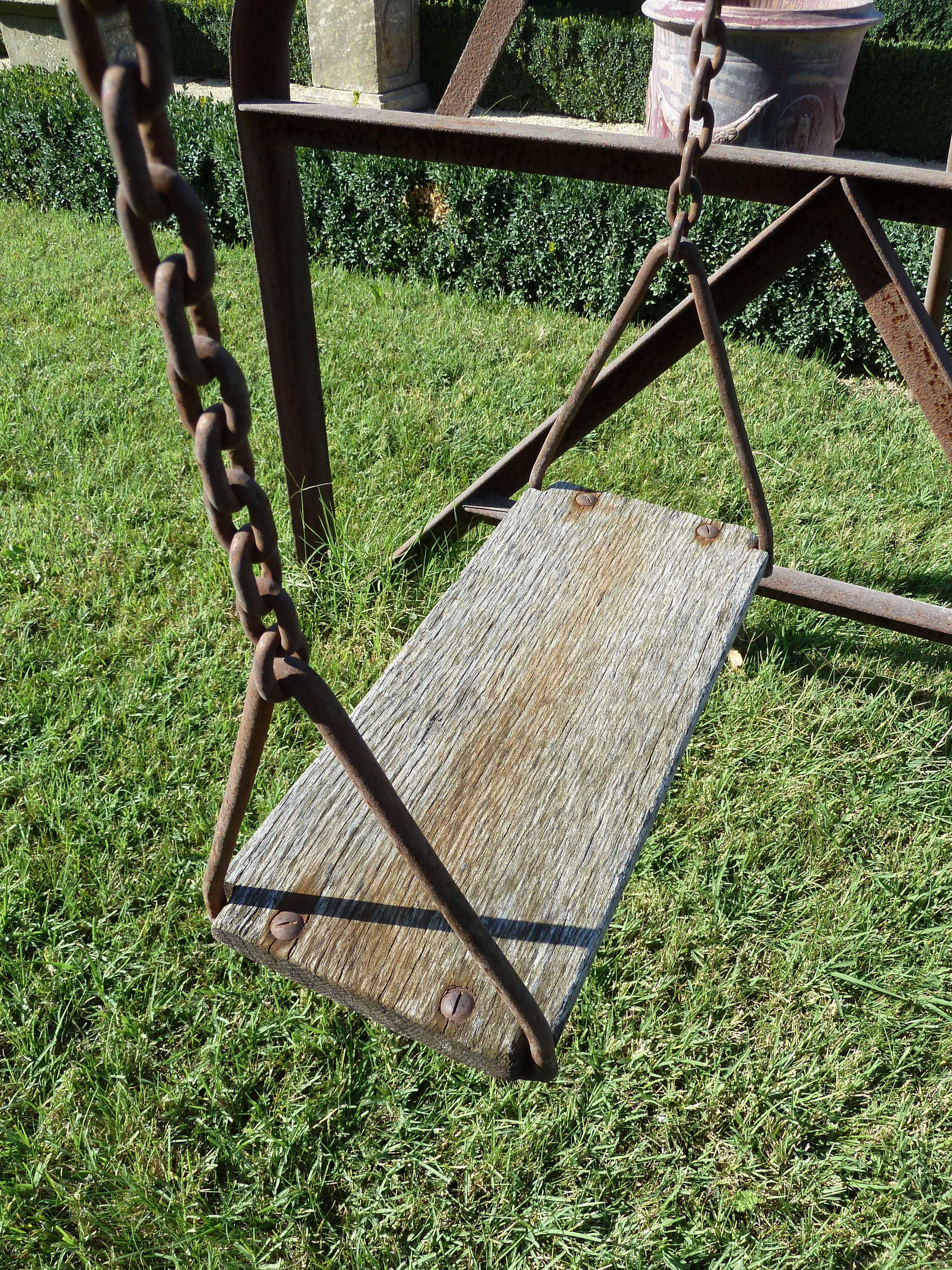 Rare Early 20th Century Wrought Iron Swing of Gustave Eiffel's School For Sale 1