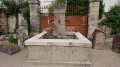 Square-Shaped Garden Fountain in Limestone with Hand-Sculpted Central Column