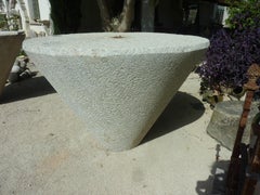 Massive High Round Table in Aged and Patined Granite Stone
