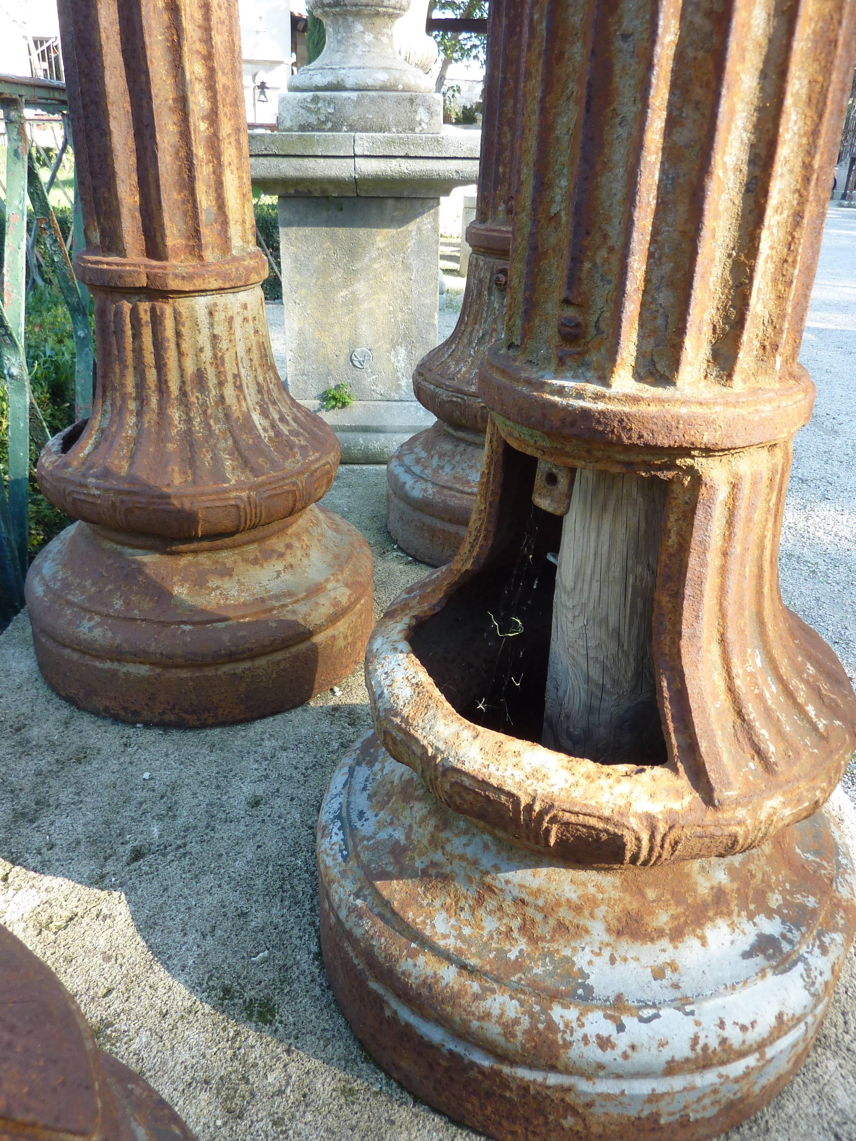 French 19th Century Antique Cast-Iron Doric Column, France For Sale