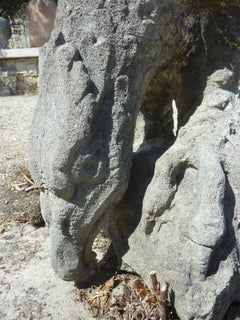 Hand-Sculpted Garden Statue, Eagle in Natural French Limestone, Provence