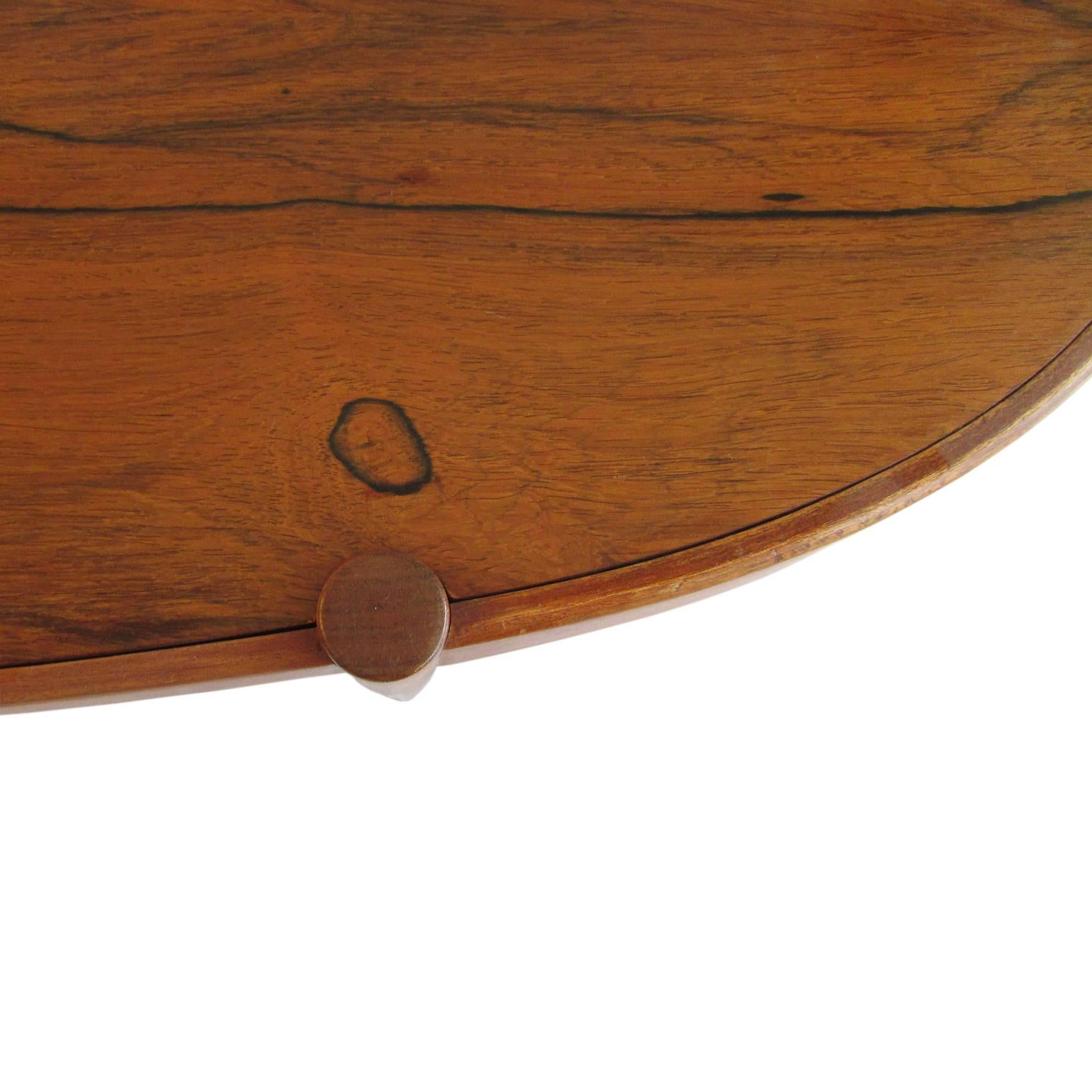 Midcentury Rosewood Elliptic Coffee Table In Good Condition In Geneva, CH