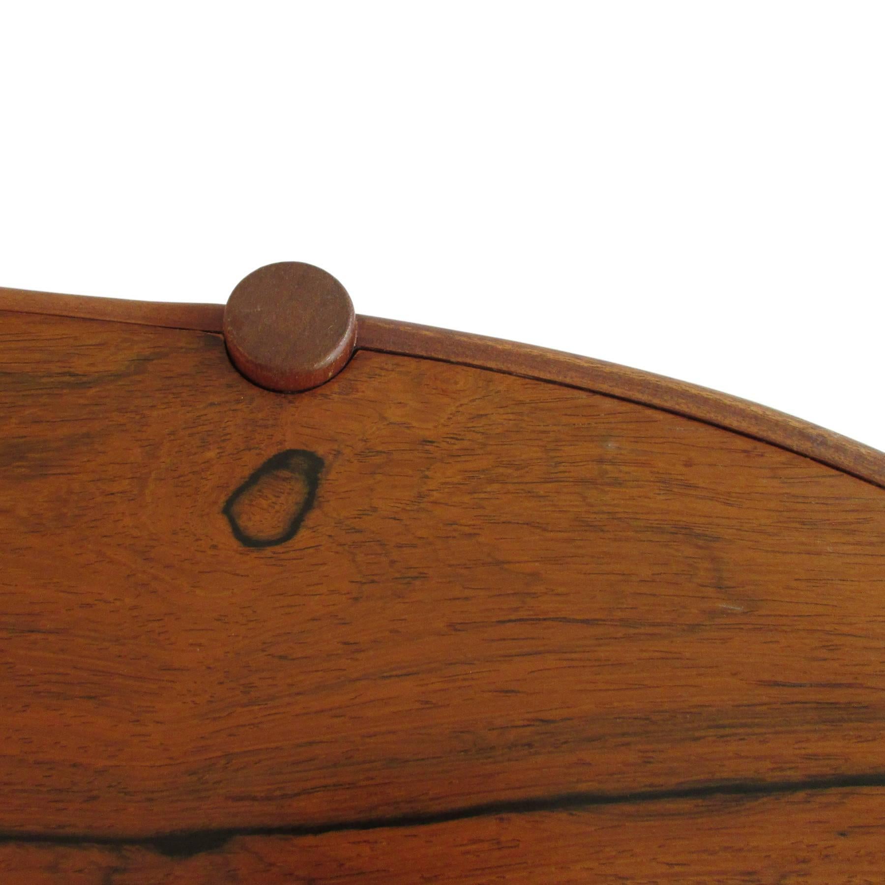 Veneer Midcentury Rosewood Elliptic Coffee Table