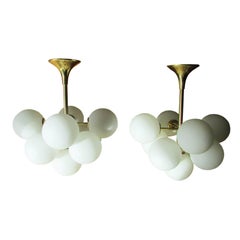 Pair of 1960 Sputnik Pendant Lamp by Max Bill