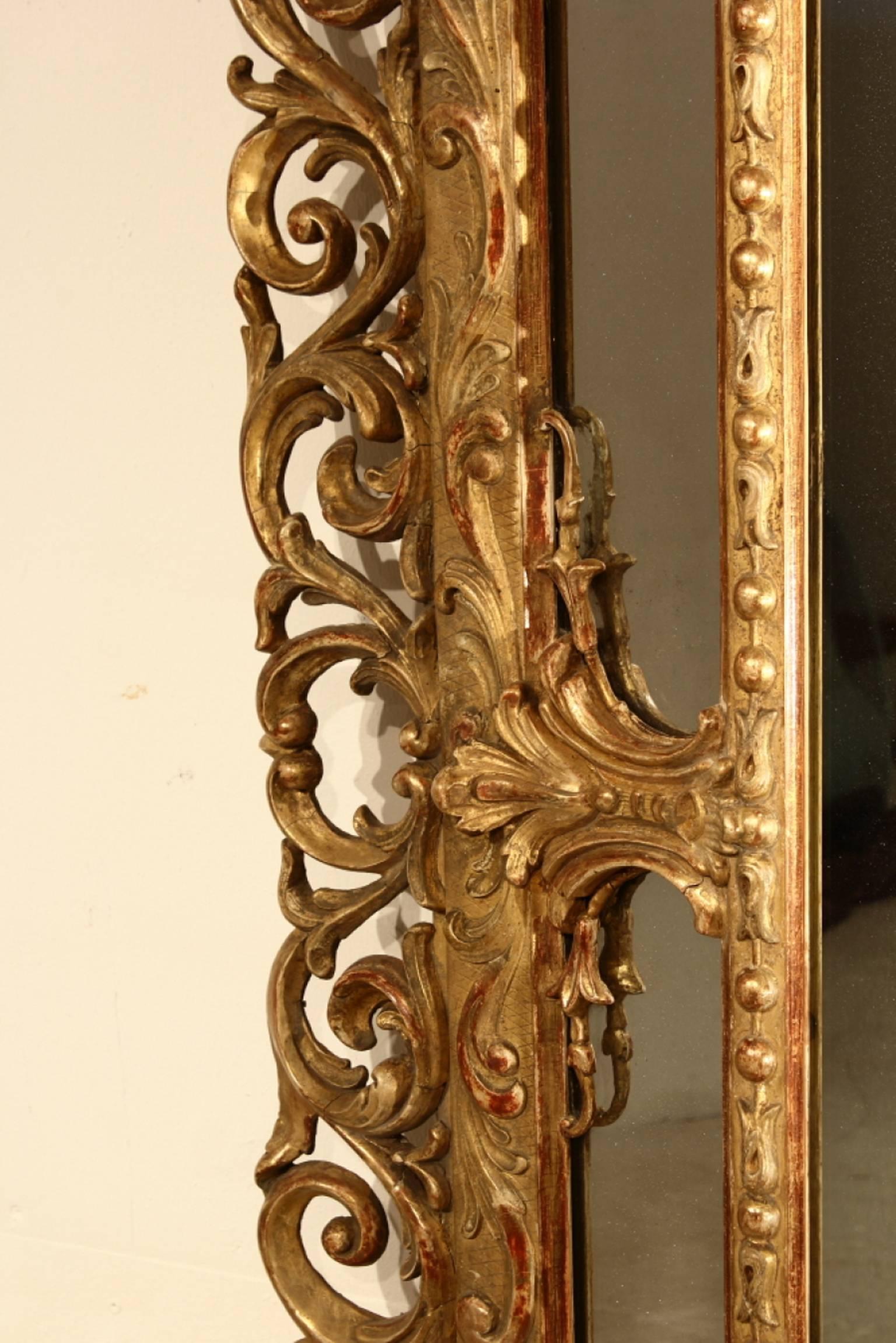 Large 19th Century French Cushion Mirror 1